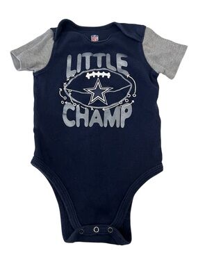 Dallas Cowboys NFL Little Champ Navy & Gray Baby Infant One-Piece Bodysuit 18M